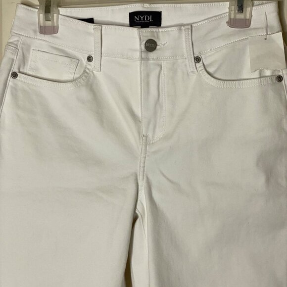 NYDJ Briella White Bermuda Shorts Size 4 Lift Tuck Stretch Denim 11” Inseam NWT - Picture 5 of 8